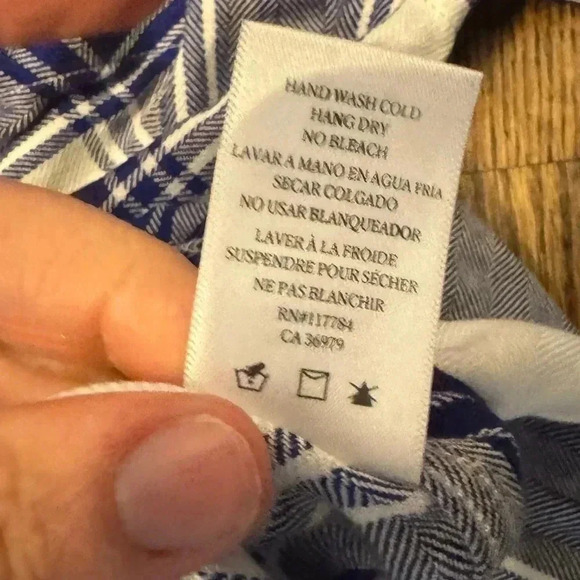 Like New Sawyer button shirtdress from Rails, Size Medium, Cobalt White Plaid - Picture 9 of 10